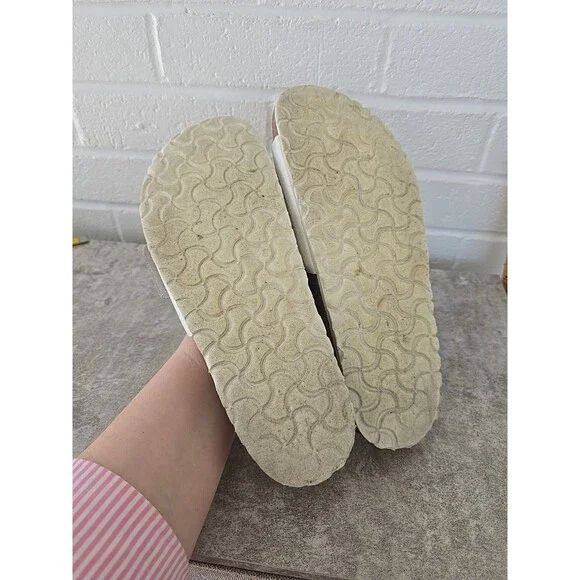 Birkenstock Madrid Big Buckle Slide Sandals Womens Size 10 White Leather Slip On - Picture 6 of 12